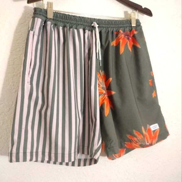 Duvin Design Stripes And Flowers Swim Trunks - Picture 2 of 6